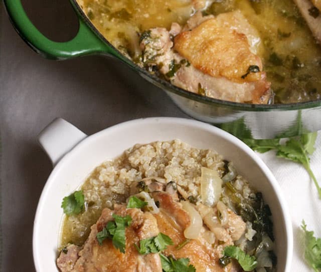 Bowl of coriander chicken