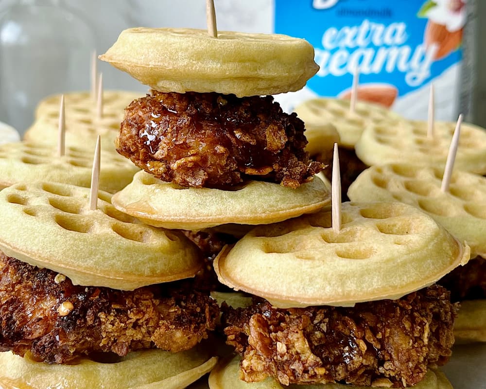 Mini Air Fryer Chicken & Waffle Sandwiches
