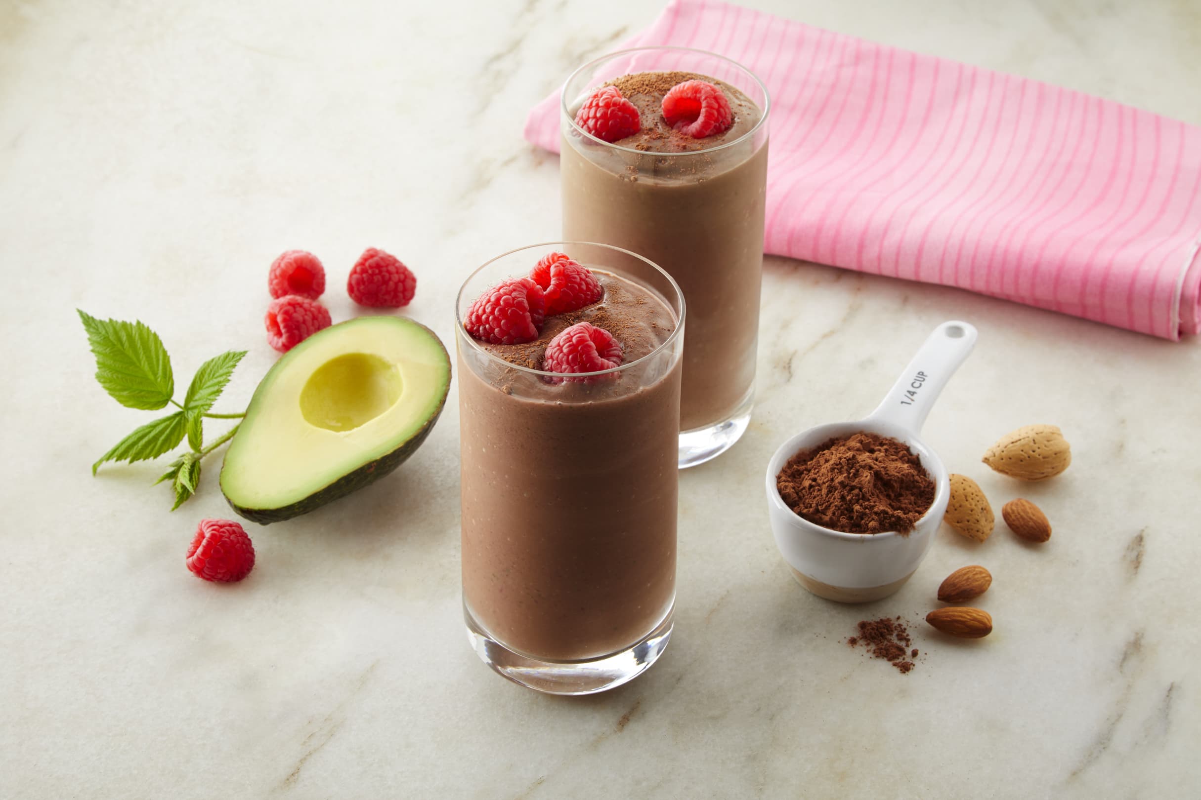 Chocolate Raspberry Avocado Smoothie