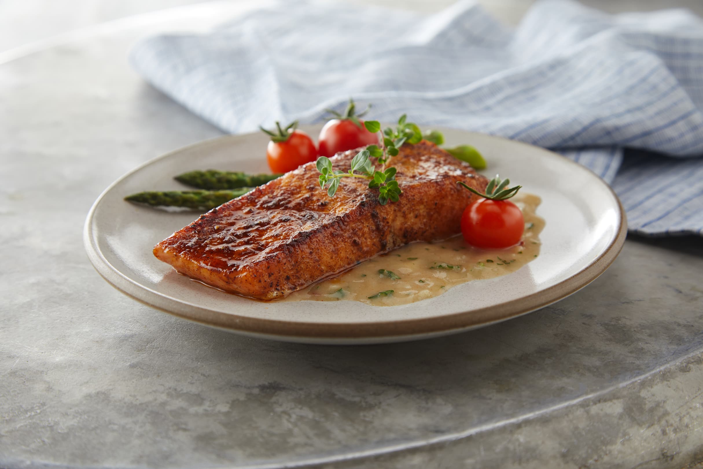 Pan Seared Salmon with Lemon Cream Sauce