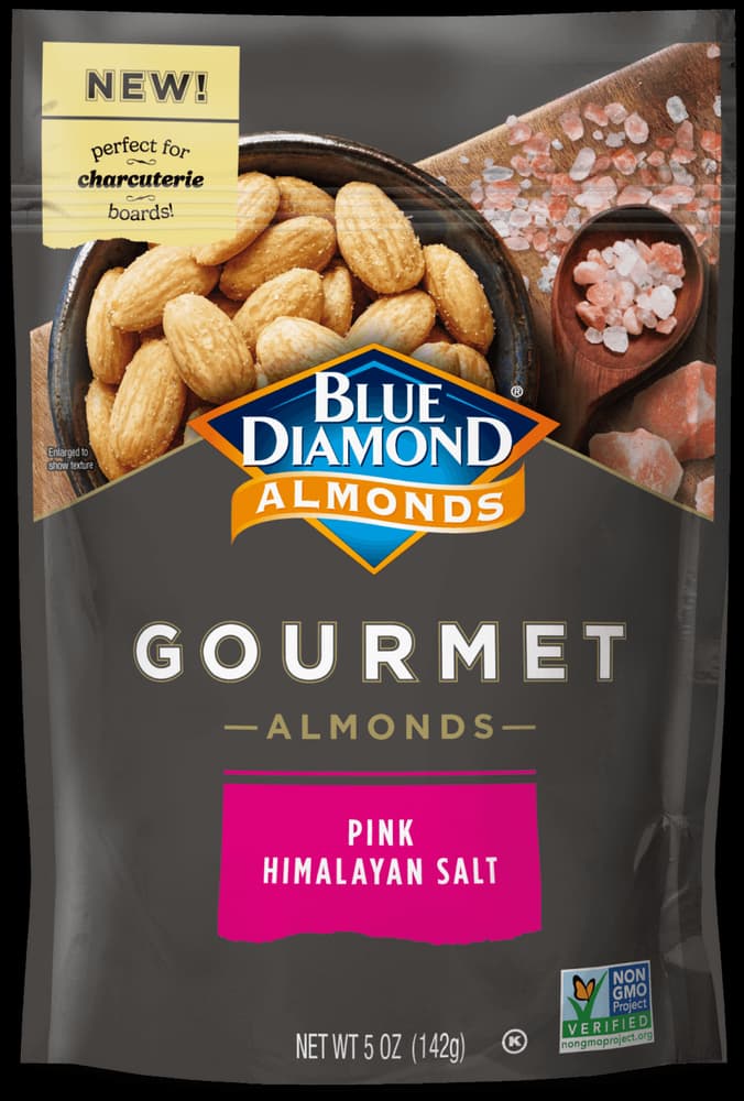 5oz bag of Gourmet Pink Himalayan Salt almonds