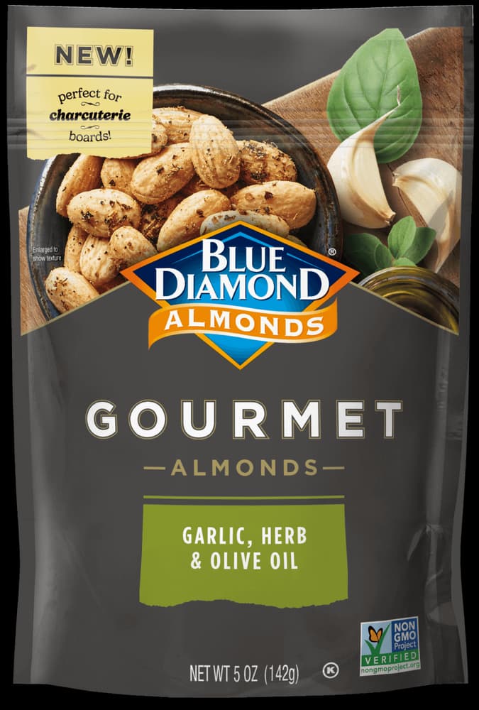 5oz bag of Gourmet Garlic, Herb & Olive Oil almonds